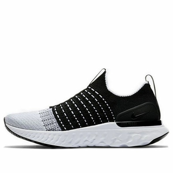 Nike ナイキ メンズ スニーカー 【Nike React Phantom Run Flyknit 2 \u0027Black White\u0027 CJ0277-001】  大いさ US_6.5(24.5珊) スニーカー-靴-メンズ靴
