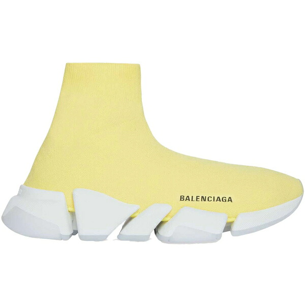 Balenciaga バレンシアガ レディース スニーカー 【Balenciaga Speed 2.0 Recycled Knit Transparent Sole Yellow (Women's)】 サイズ US_8(25.0cm) Yellow/White|asty
