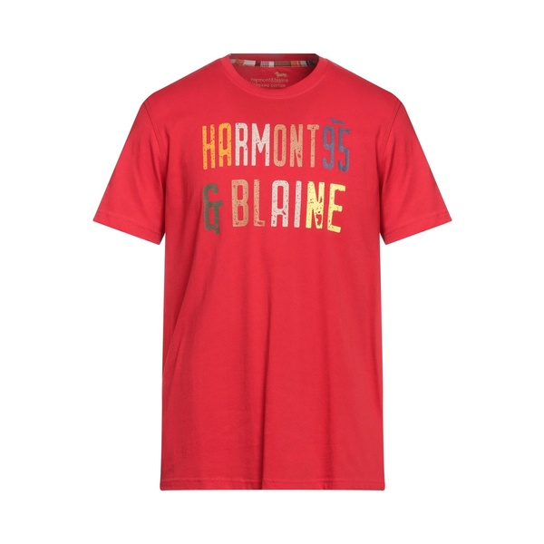【送料無料】 ハーモント & ブレイン メンズ Tシャツ トップス T-shirts Red|asty
