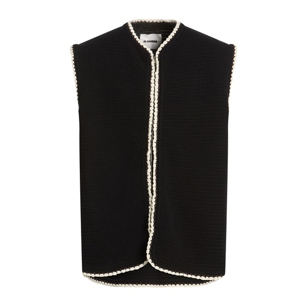 【貨物輸送無料】 ジル・サンダー メンズ ジレー アウター Cardigans Black
