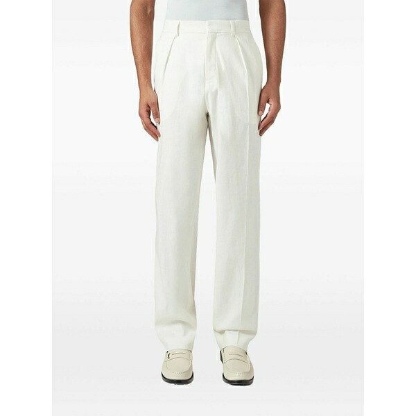 カサブランカ メンズ カジュアルパンツ ボトムス Pleated pocketed tailored trousers White|asty