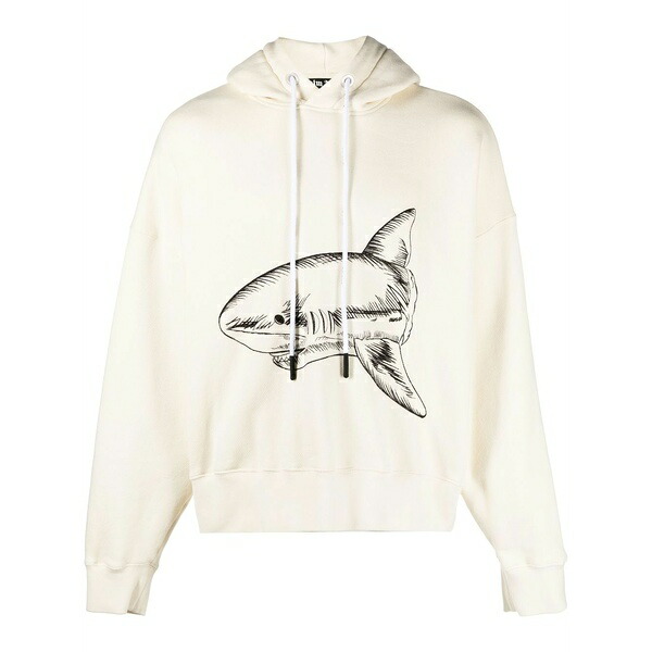 パーム・エンジェルス メンズ パーカー・スウェットシャツ アウター Broken shark organic cotton hoodie Neutrals