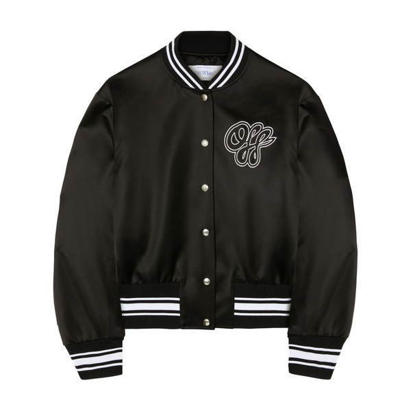象牙色 レディース 上衣＆上衣 アウター Satin bomber jacket Black