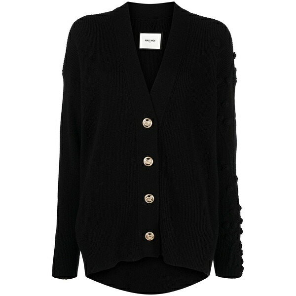 マックス アンド モイ レディース ジレー アウター Cashmere v-neck cardigan Black