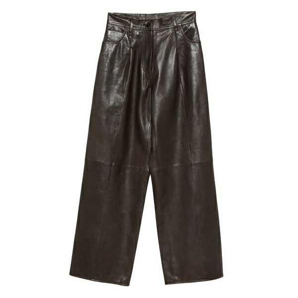 フォルテ フォルテ レディース カジュアルパンツ ボトムス Leather trousers Brown|asty