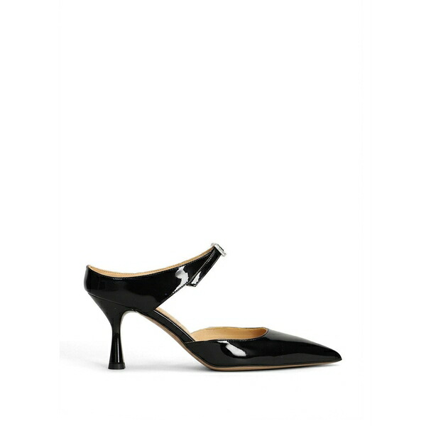 フラテッリ ルッソ レディース サンダル シューズ Crystal-buckle patent-leather pumps Black|asty