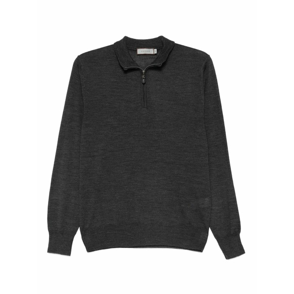 カナーリ メンズ 編み物\u0026プルオーバー アウター Zip-neck wool sweater Grey