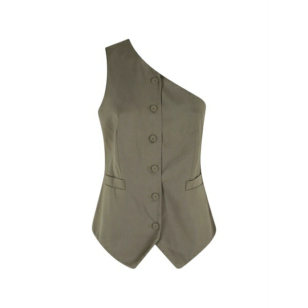 フェデリカ・トシ レディース 上衣＆上衣 アウター Buttoedn one-shoulder gilet Neutrals コート・ジャケット-レディースファッション