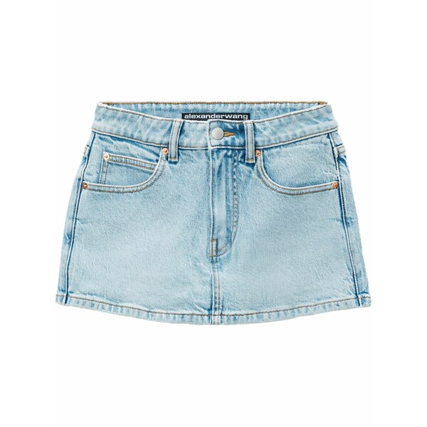 アレキサンダーワン レディース スコート ボトムス Mid-rise denim skort Blue スカート-レディースファッション-ボトムス