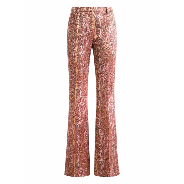 エトロ レディース カジュアルパンツ ボトムス Flared jacquard paisley-foliage trousers Red|asty
