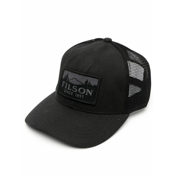 フィルソン メンズ かぶり笠 佩び物 Logger logo-patch cap Black