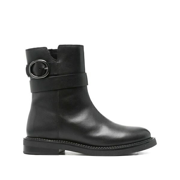 ジェオックス レディース ブーツ シューズ Buckle-detail leather boots Black