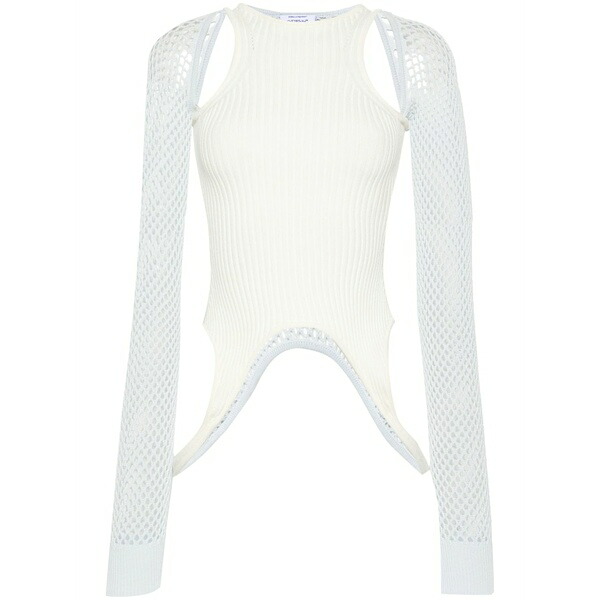象牙色 レディース ティーシャツ トップス Racerback panelled top Neutrals