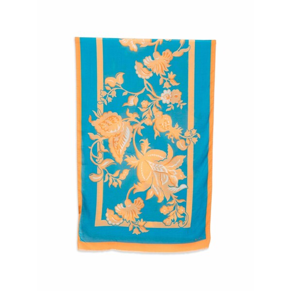 エトロ レディース 消音装置・袈裟・えり巻き 佩び物 Floral border scarf Blue