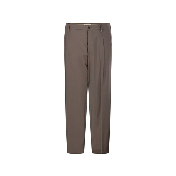 ミース メンズ 心地好いズボン下 ボトムス Pleated trousers Brown