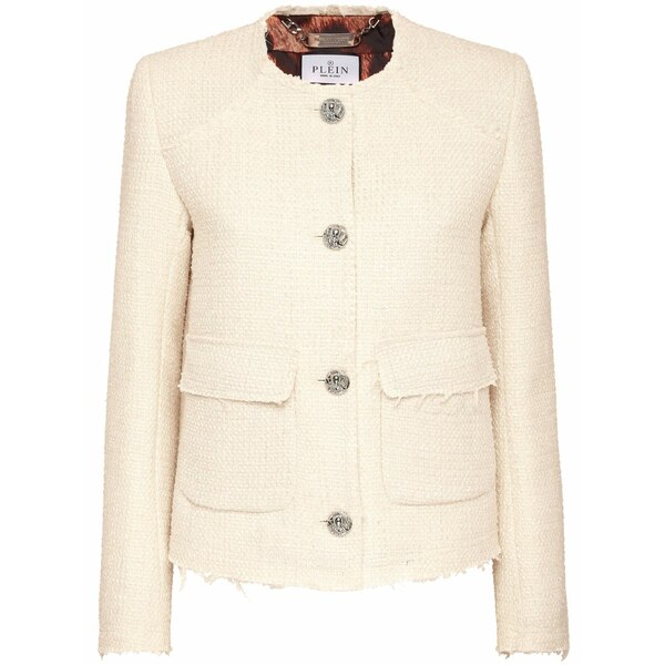 フィリップ飾り気の無い レディース 上衣＆上衣 アウター Tweed jacket Neutrals