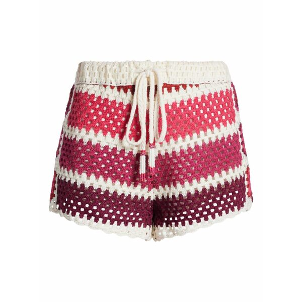 ファーム リオ レディース カジュアルパンツ ボトムス Striped-pattern crochet shorts White｜asty
