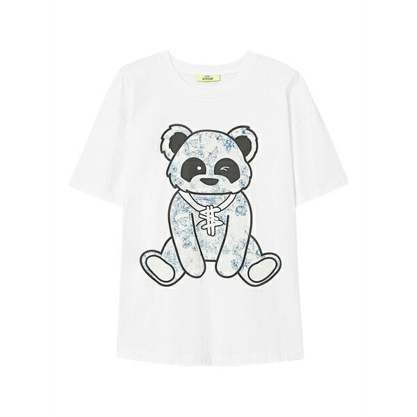 ツイン仕掛ける レディース プルオーバー トップス Bear motif t-shirt White