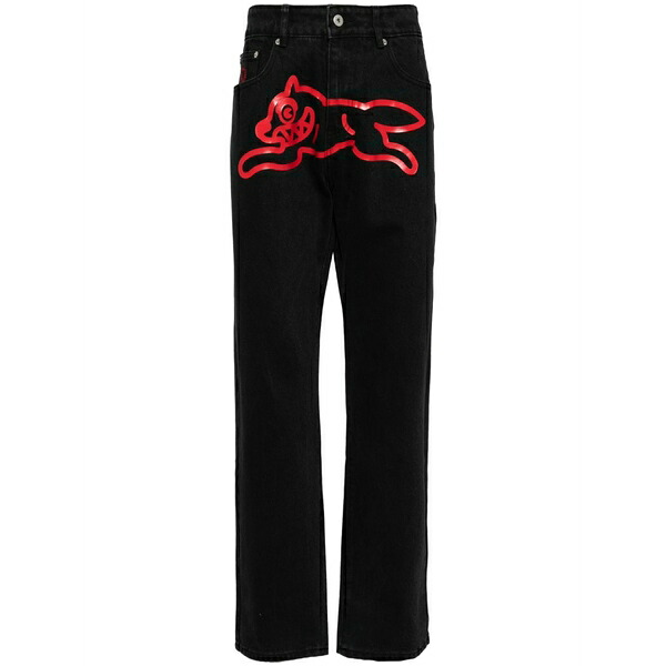 クリーム メンズ ジーンズズボン下 ボトムス Running dog-print jeans Black