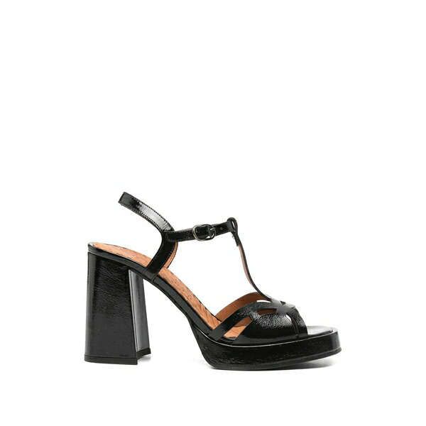 チエミハラ レディース サンダル シューズ T-赤ちょうちん platform sandals Black