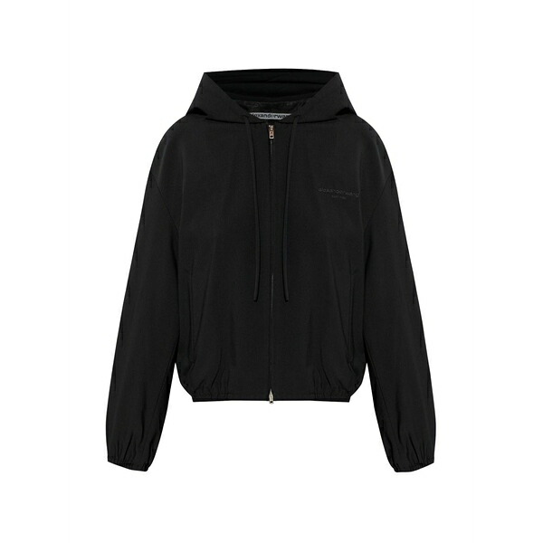 アレキサンダーワン レディース ジレー アウター Zip-up hoodie Black