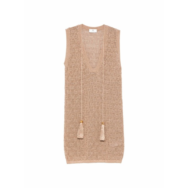 エリザベスフランキ レディース ワンピース トップス V-neck mini dress Neutrals｜asty