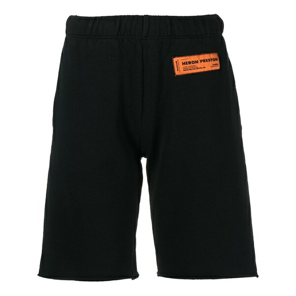 戸呂 プレストン レディース 心地好いズボン下 ボトムス Logo-patch organic-cotton knee-length shorts  Black