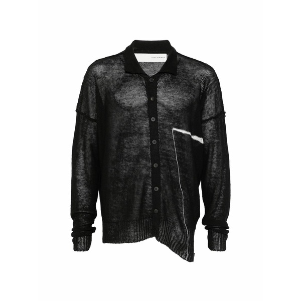 イザベル・ベネナート メンズ ジレー アウター Button knitted shirt Black