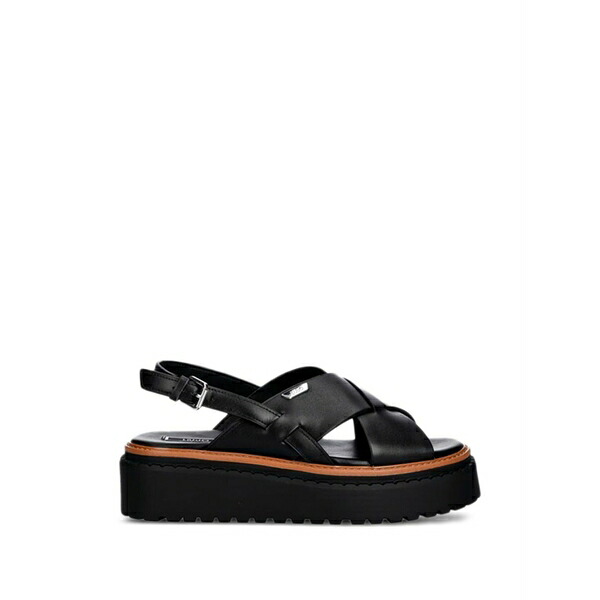 リュージョー レディース サンダル シューズ Crossover flatform sandals Black