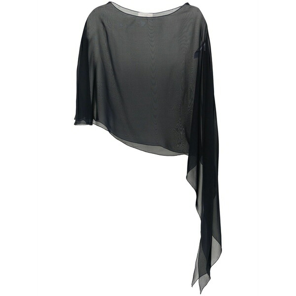 アントネリ レディース プルオーバー トップス Asymmetric silk blouse Black