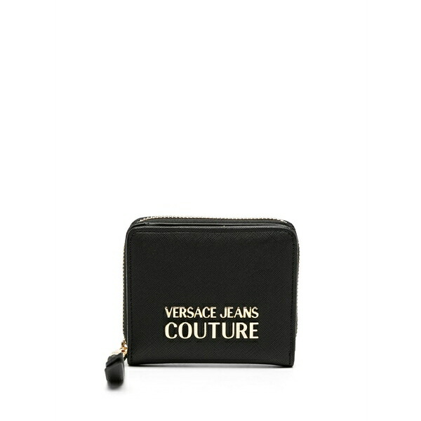 呼びりん探し回る レディース 紙入れ 付属品 Logo-plaque textured wallet Black