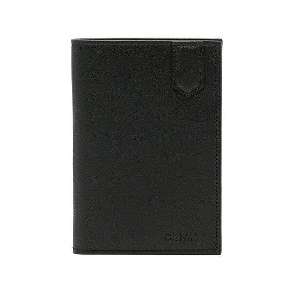 カナーリ メンズ 銭入れ 添え物 Bi-fold leather wallet Black