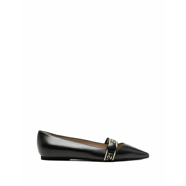 ヌメロ ヴェントゥーノ レディース パンプス シューズ Pointed strap flat pumps Black
