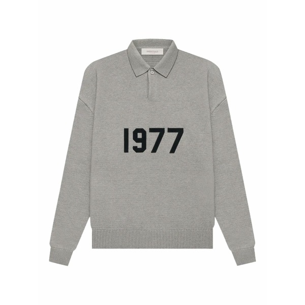 エフオージーエッセンシャルズ メンズ スポーツシャツ トップス Long-sleeve polo shirt Grey