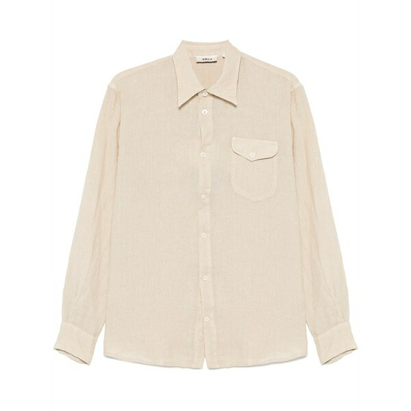 アルテア メンズ シャツ トップス Linen shirt Neutrals|asty