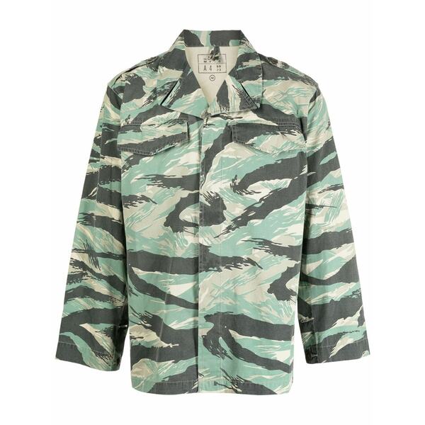 マハリシ メンズ シャツ トップス Camouflage-print long-sleeve shirt Green｜asty