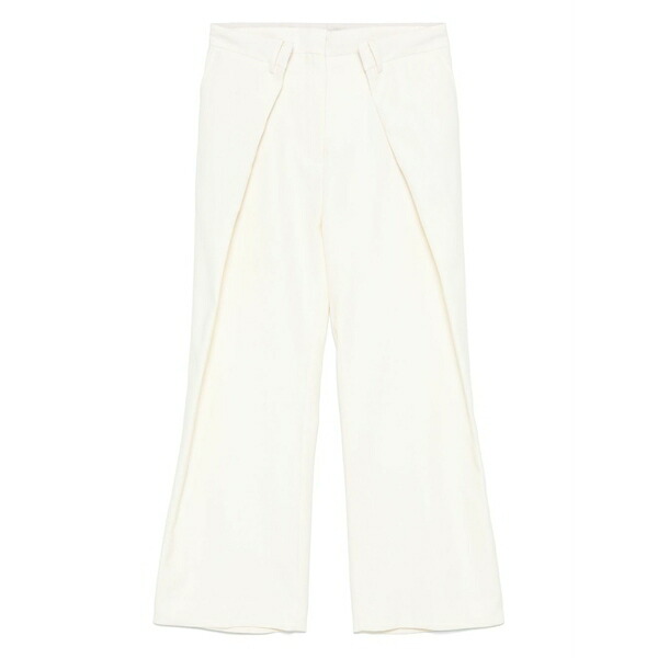 鍵を掛ける レディース 心地好いズボン下 ボトムス Pleated wide-leg trousers Neutrals