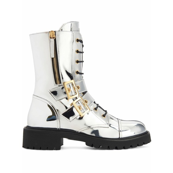 ジュゼッペザノッティ レディース ブーツ シューズ Tifa metallic calf-length boots Silver