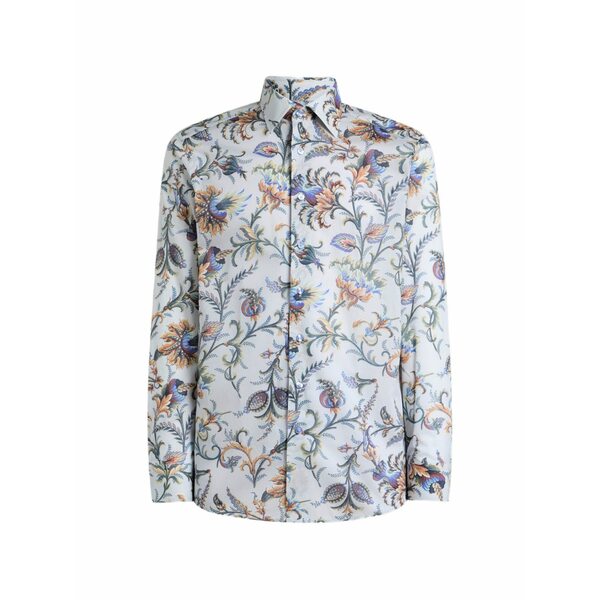 エトロ メンズ プルオーバー トップス Floral cotton muslin shirt White