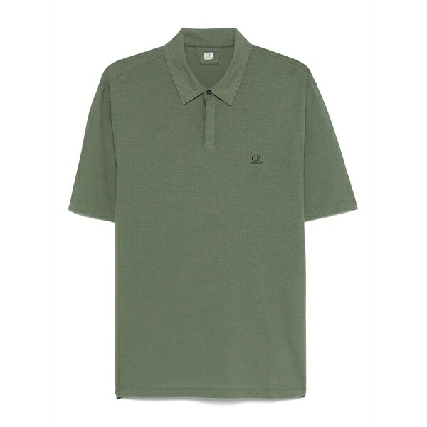 シーピーカンパニー メンズ スポーツシャツ トップス Crepe jersey polo shirt Green