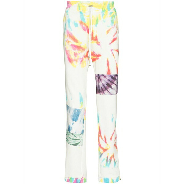 アミリ メンズ 心地よいズボン下 ボトムス Tie-dye cotton track pants White