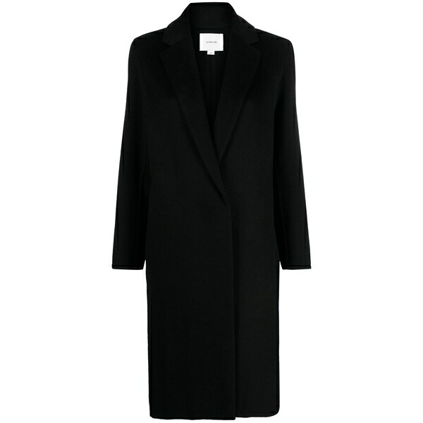 ヴィンス レディース 厚地の外套 アウター Notched-lapel trench coat Black