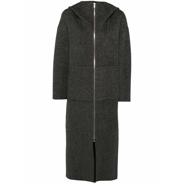 ゴエンジェイ レディース 厚地の外套 アウター Zip-up hooded coat Grey