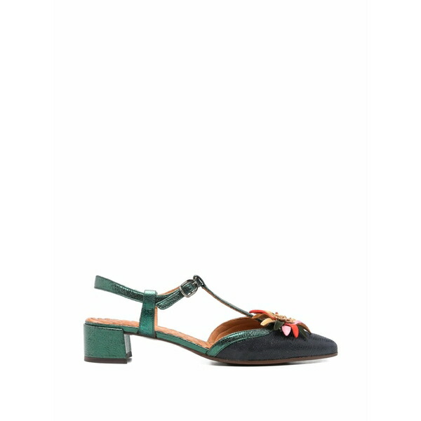 チエミハラ レディース パンプス シューズ Heleni floral-embellished heeled pumps  Green