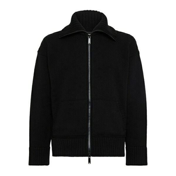 ディースクエアード メンズ ジレー アウター Zip-up cardigan Black