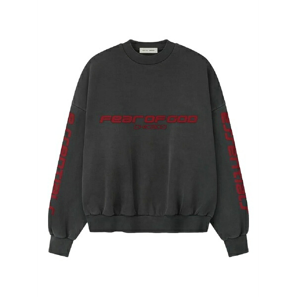 エフオージーエッセンシャルズ メンズ パーカー・スウェットシャツ アウター Chicago logo crew-neck sweatshirt Grey