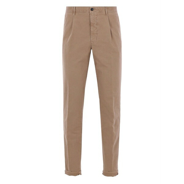 インコテックス メンズ 心地好いズボン下 ボトムス Pleated trousers Brown