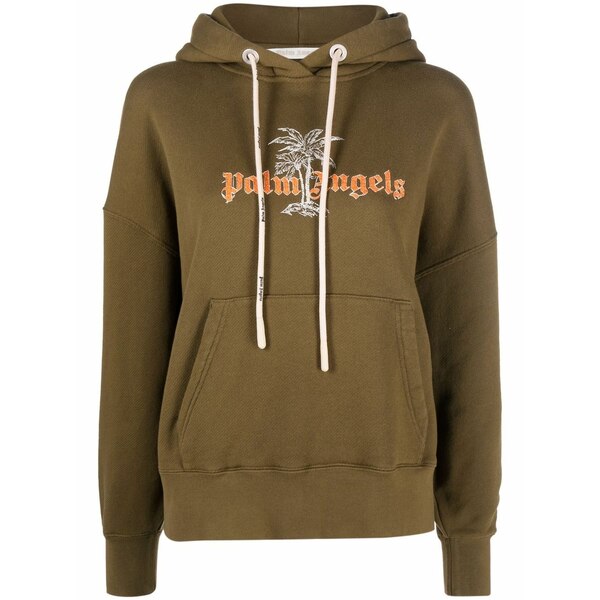 パーム・エンジェルス レディース パーカー・スウェットシャツ アウター Logo-print hoodie Green
