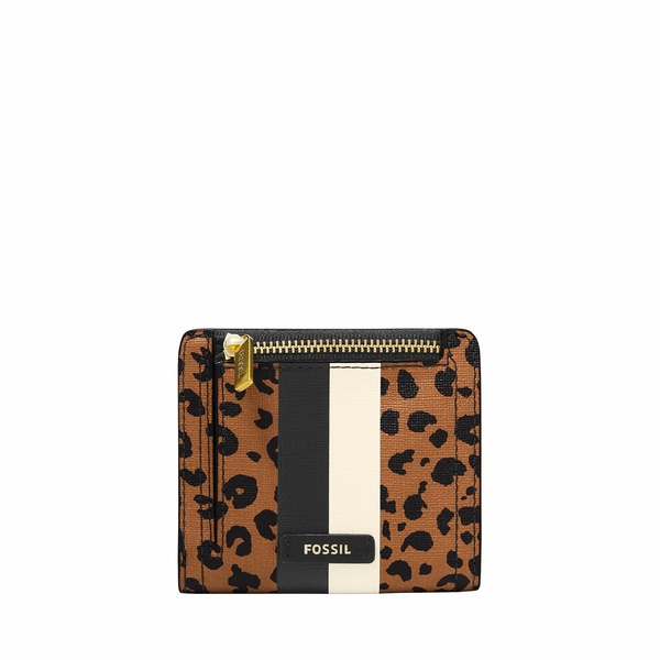 フォッシル レディース 財布 アクセサリー Logan Small Bifold Cheetah 定番の冬ギフト