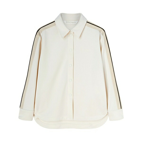 パーム・エンジェルス レディース シャツ トップス Logo-embroidered track shirt White｜asty